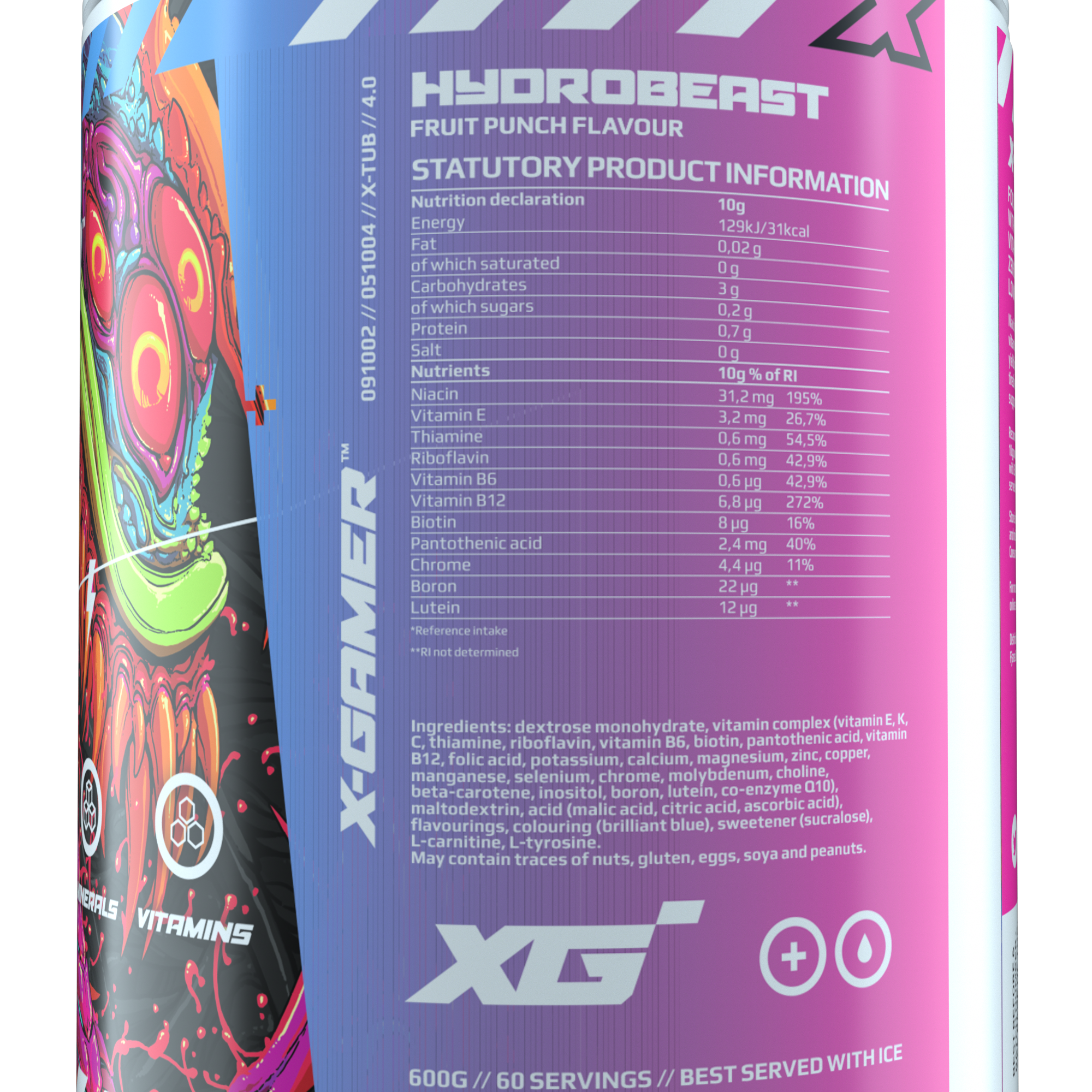 X-Tubz HydroBeast Hydration (600g / 60 portioner)