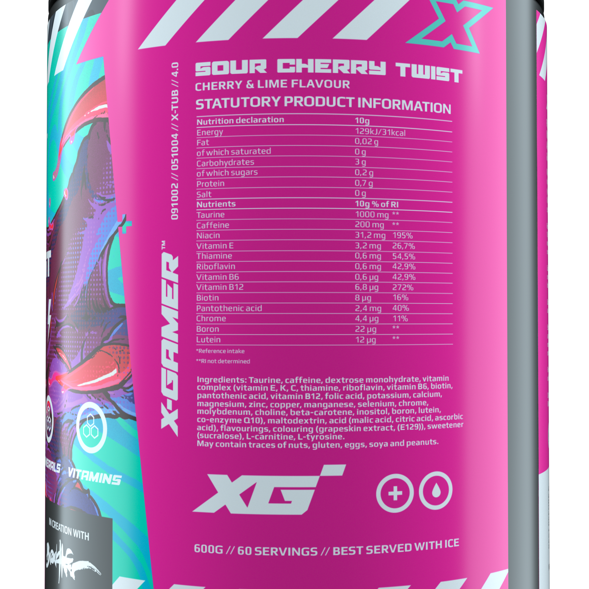 X-Tubz Sour Cherry Twist (600g / 60 portioner)